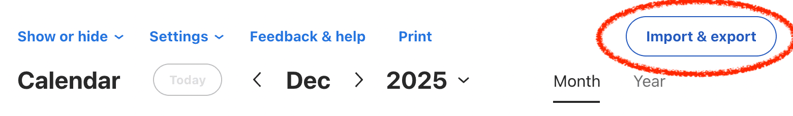 VRBO calendar page showing Import & Export button